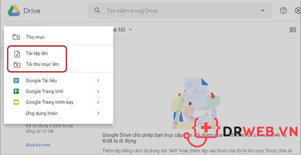 Cách tải file từ máy tính lên Google drive