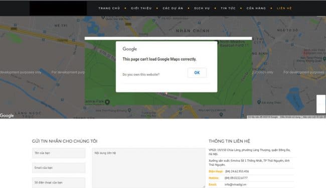 trang này không thể tải google maps đúng cách.